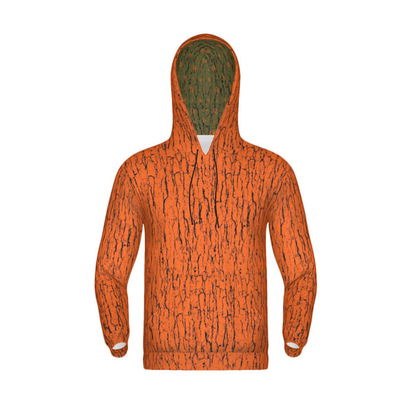 Hunter's Orange Tree Bark Camo Premium Polyester Unisex Hoodie