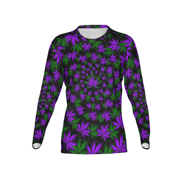 Women Twisted OG Kush & Grand Daddy Purp Performance UPF+50 Crew Neck Long Sleeve Shirt