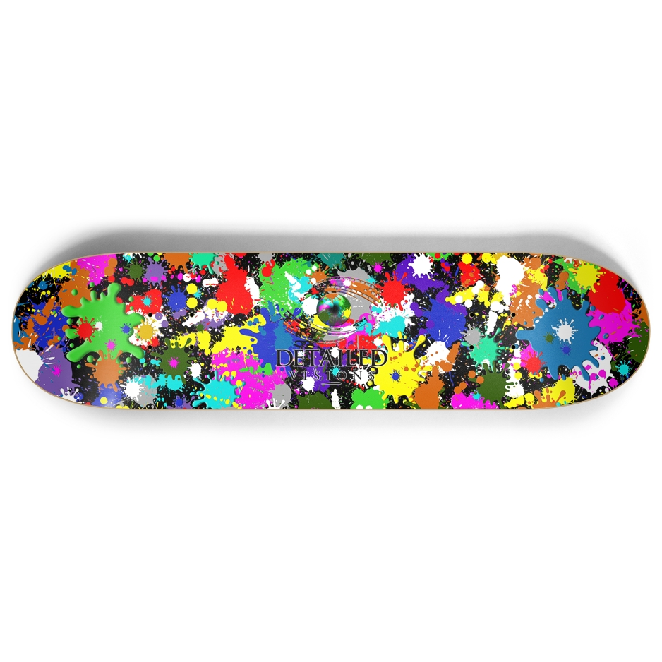 Dark Paint Splatter Custom Skateboard