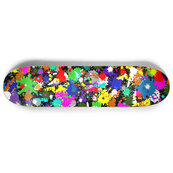 Dark Paint Splatter Custom Skateboard