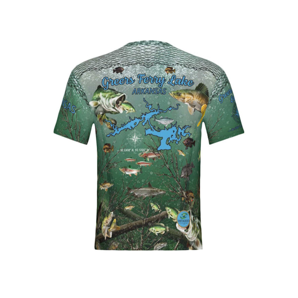 Men Greers Ferry Lake Performance UPF+50 Short Sleeve Shirt