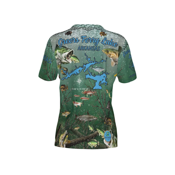 Women Greers Ferry Lake Performance UPF+50 Crew Neck Short Sleeve Shirt