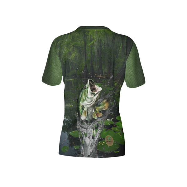 Women Bass Performance UPF+50 V-Neck Short Sleeve Shirt