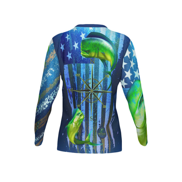 Women Mahi Mahi Performance UPF+50 Crew Neck Long Sleeve Shirt