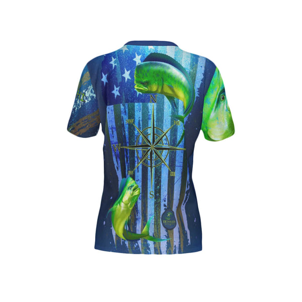Women Mahi Mahi Performance UPF+50 Crew Neck Short Sleeve Shirt