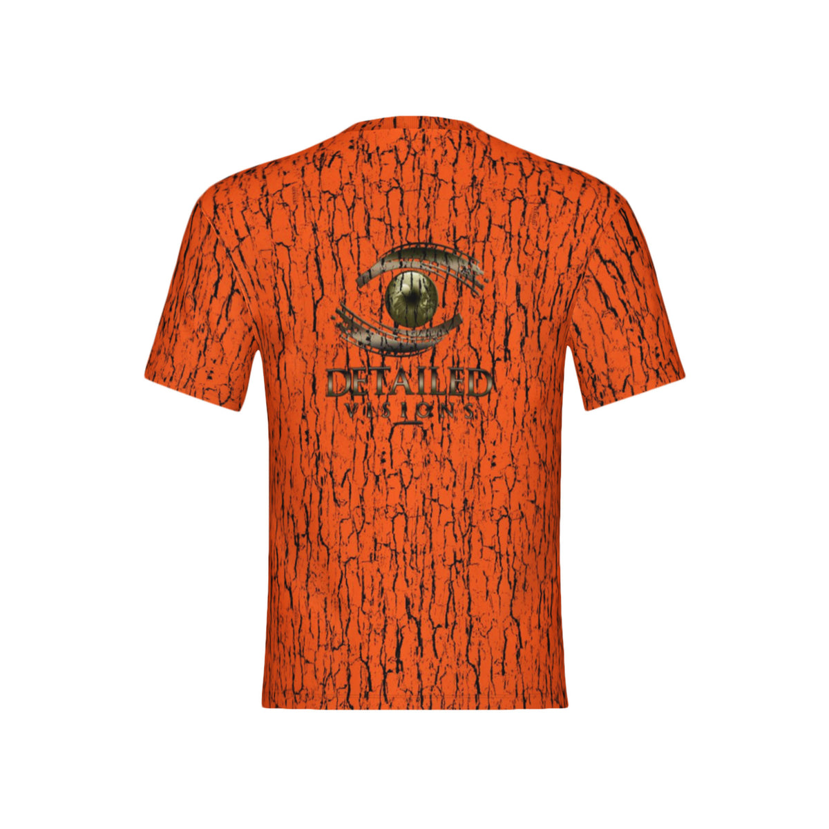 Men Hunter's Orange Tree Bark Camo Performance UPF+50 Short Sleeve Shirt