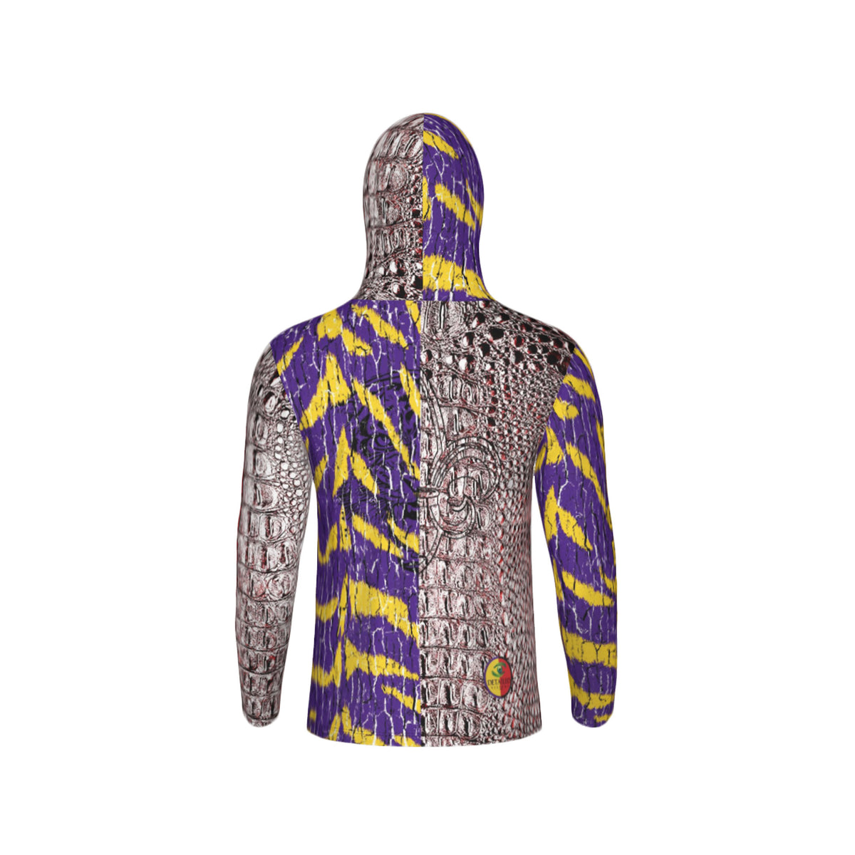 Cajuns Gators/Purple and Gold Tigers Tree Bark Mix Match Unisex Performance UPF+50 Hoodie