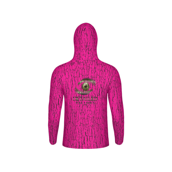 Blaze Pink Tree Bark Camo Unisex Performance UPF+50 Hoodie