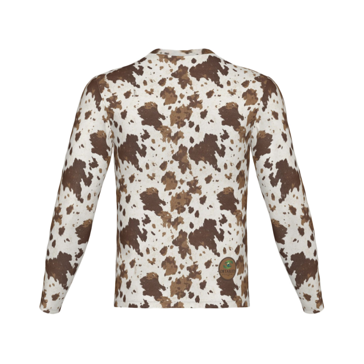 Men Brown and White Cowhide Performance UPF+50 Long Sleeve Shirt