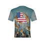 Men Louisiana Bull Redfish Feeding Frenzy Performance UPF+50 Short Sleeve Shirt