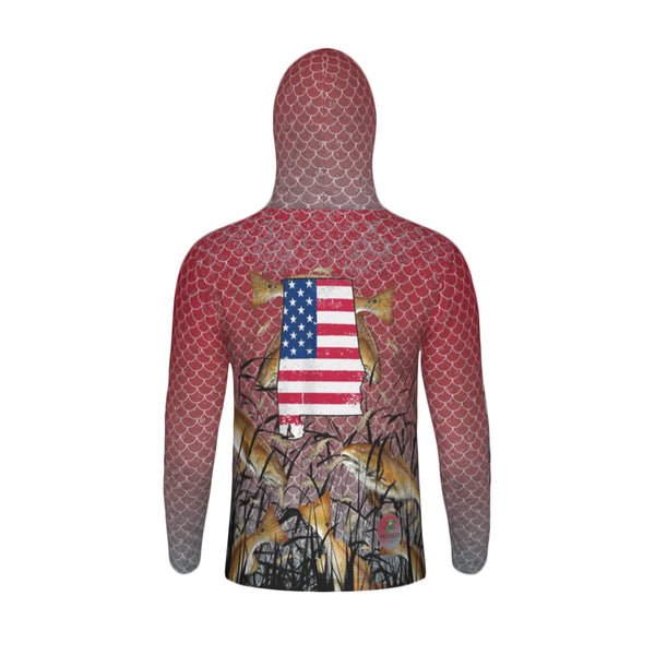 Alabama Bull Redfish Feeding Frenzy Unisex Performance UPF+50 Hoodie