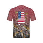 Men Alabama Bull Redfish Feeding Frenzy Performance UPF+50 Short Sleeve Shirt