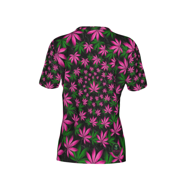 Women Twisted OG Kush & Cotton Candy Performance UPF+50 Crew Neck Short Sleeve Shirt