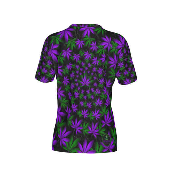 Women Twisted OG Kush & Grand Daddy Purp Performance UPF+50 Crew Neck Short Sleeve Shirt