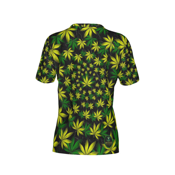 Women Twisted OG Kush & Lemon Drop Performance UPF+50 Crew Neck Short Sleeve Shirt