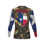 Texas Edition-Women Bull Redfish Performance UPF+50 Crew Neck Long Sleeve Shirt