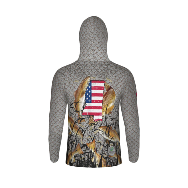 Mississippi Bull Redfish Feeding Frenzy Unisex Performance UPF+50 Hoodie