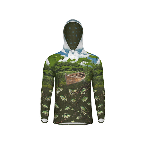 Crappie Fishing on a Pirogue Unisex Performance UPF+50 Hoodie