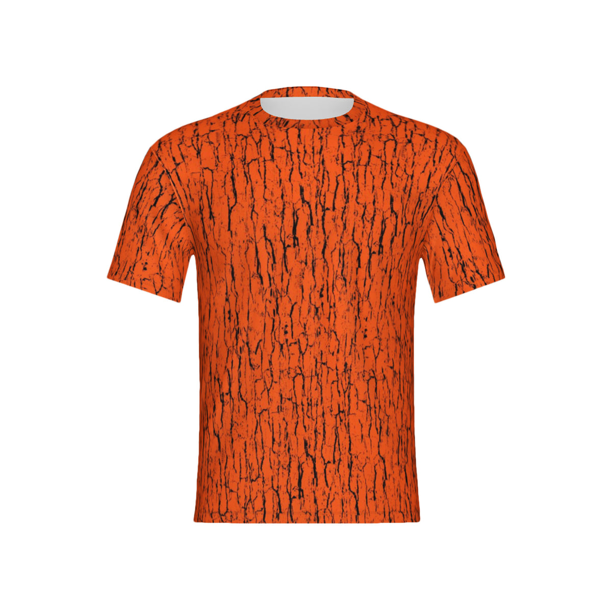 Men Hunter's Orange Tree Bark Camo Performance UPF+50 Short Sleeve Shirt