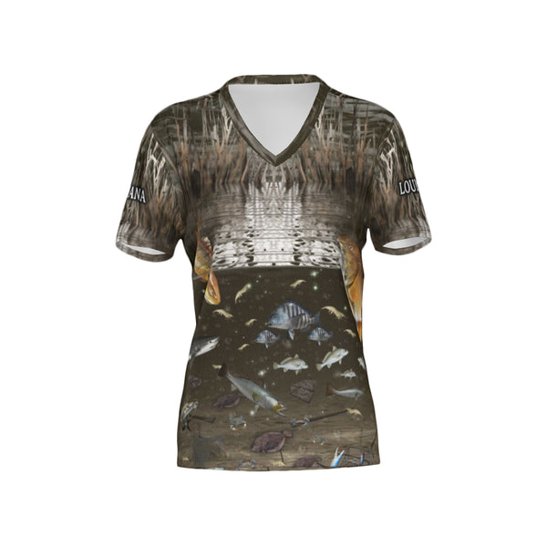 Women Cypremort Point Performance UPF+50 V-Neck Short Sleeve Shirt