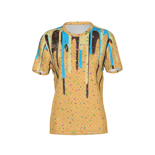 Women Blue Vanilla Cocoa Craze Performance UPF+50 Crew Neck Short Sleeve Shirt
