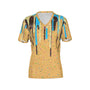 Women Blue Vanilla Cocoa Craze Performance UPF+50 V-Neck Short Sleeve Shirt