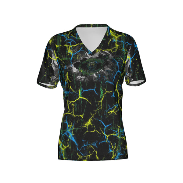 Women Detailed Visions Break Through Performance UPF+50 V-Neck Short Sleeve Shirt