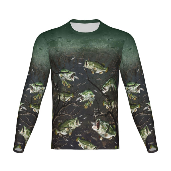 Men All About the Bass Performance UPF+50 Long Sleeve Shirt