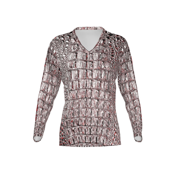 Women Cajun Gators Performance UPF+50 V-Neck Long Sleeve Shirt
