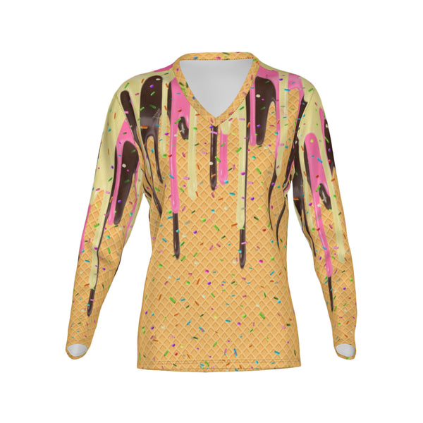 Women Triple Drip Neapolitan Performance UPF+50 V-Neck Long Sleeve Shirt
