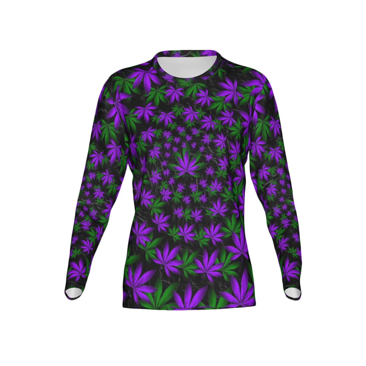 Women Twisted OG Kush & Grand Daddy Purp Performance UPF+50 Crew Neck Long Sleeve Shirt