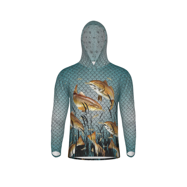 Louisiana Bull Redfish Feeding Frenzy Unisex Performance UPF+50 Hoodie