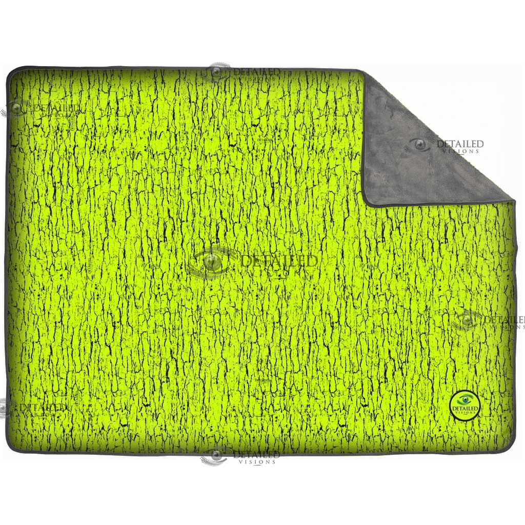 Safety Green Tree Bark Camo Pixel Fleece Blankets