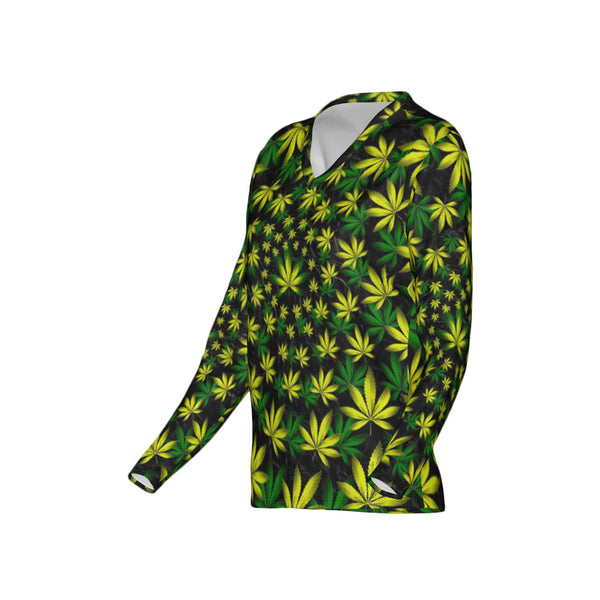 Women Twisted OG Kush & Lemon Drop Performance UPF+50 V-Neck Long Sleeve Shirt