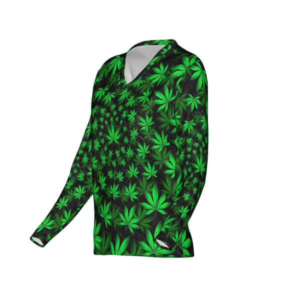 Women Twisted OG Kush & Lime Haze Performance UPF+50 V-Neck Long Sleeve Shirt