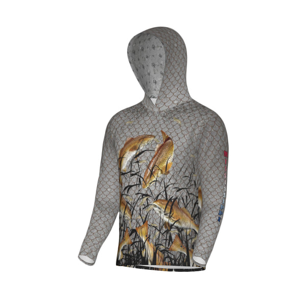 Mississippi Bull Redfish Feeding Frenzy Unisex Performance UPF+50 Hoodie