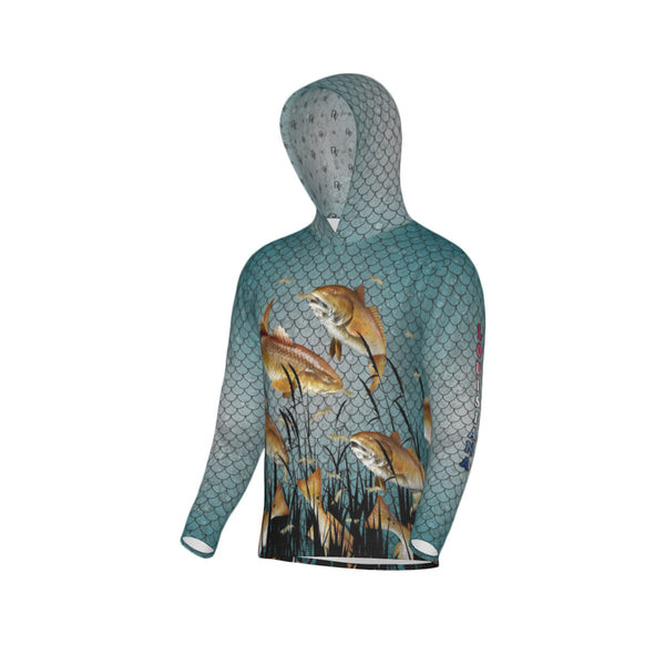 Louisiana Bull Redfish Feeding Frenzy Unisex Performance UPF+50 Hoodie