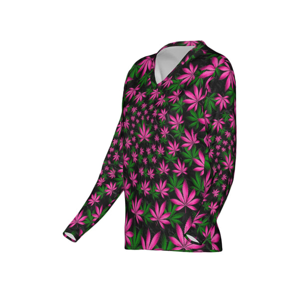 Women Twisted OG Kush & Cotton Candy Performance UPF+50 V-Neck Long Sleeve Shirt