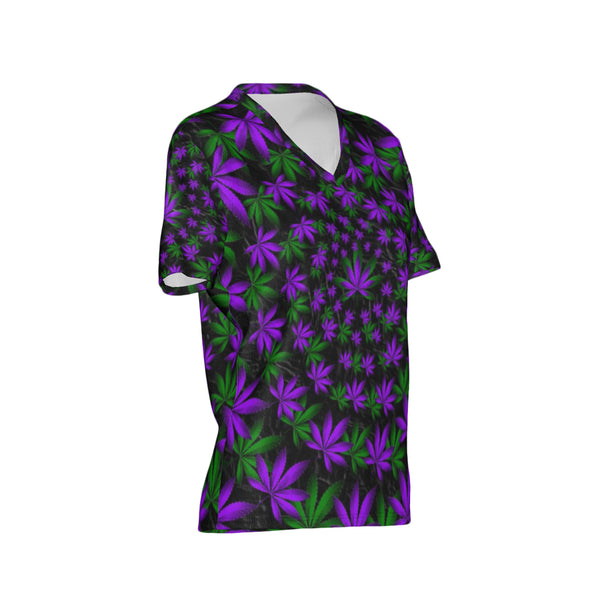 Women Twisted OG Kush & Grand Daddy Purp Performance UPF+50 V-Neck Short Sleeve Shirt