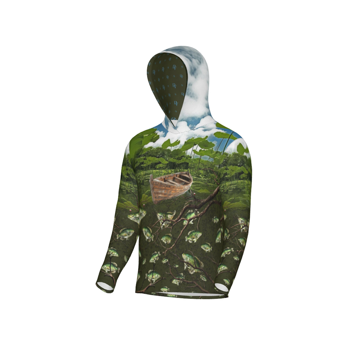 Crappie Fishing on a Pirogue Unisex Performance UPF+50 Hoodie