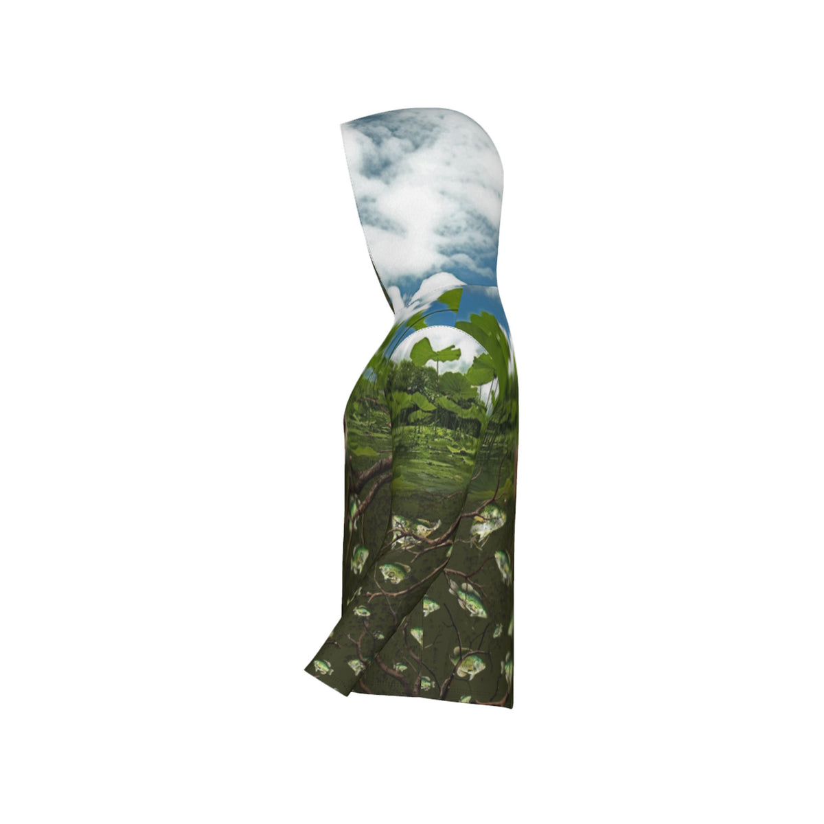 Crappie Fishing on a Pirogue Unisex Performance UPF+50 Hoodie