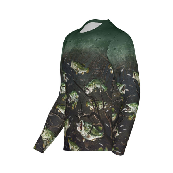 Men All About the Bass Performance UPF+50 Long Sleeve Shirt