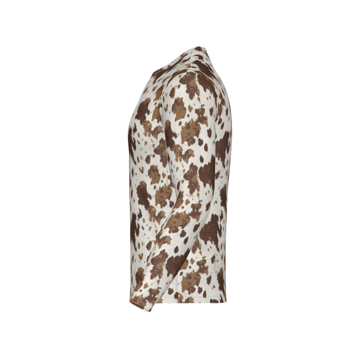 Men Brown and White Cowhide Performance UPF+50 Long Sleeve Shirt