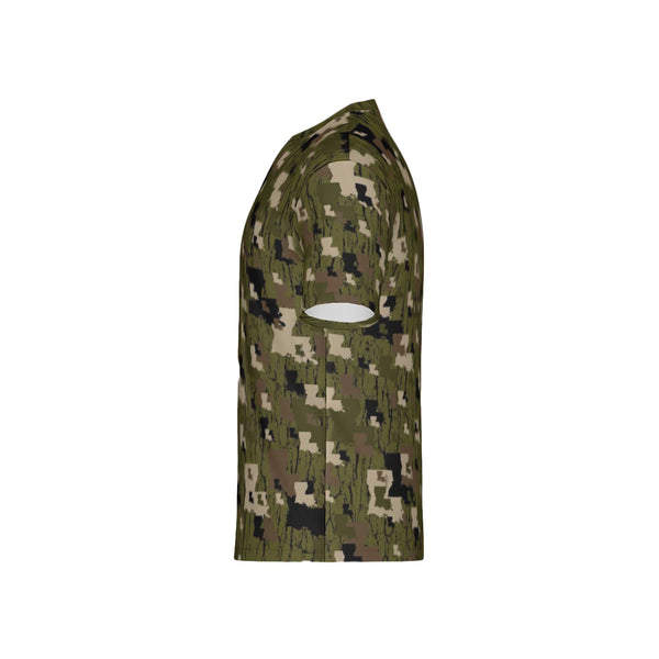 Men Louisiana Tree Bark Camouflage Performance UPF+50 Short Sleeve Shirt