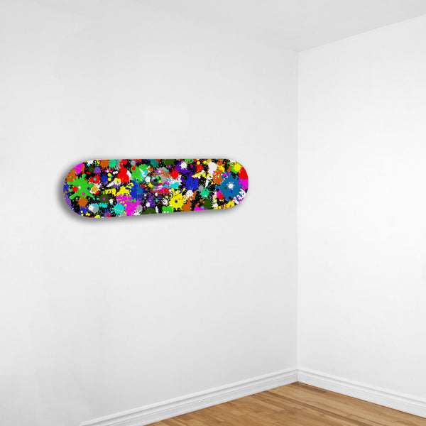 Dark Paint Splatter Custom Skateboard