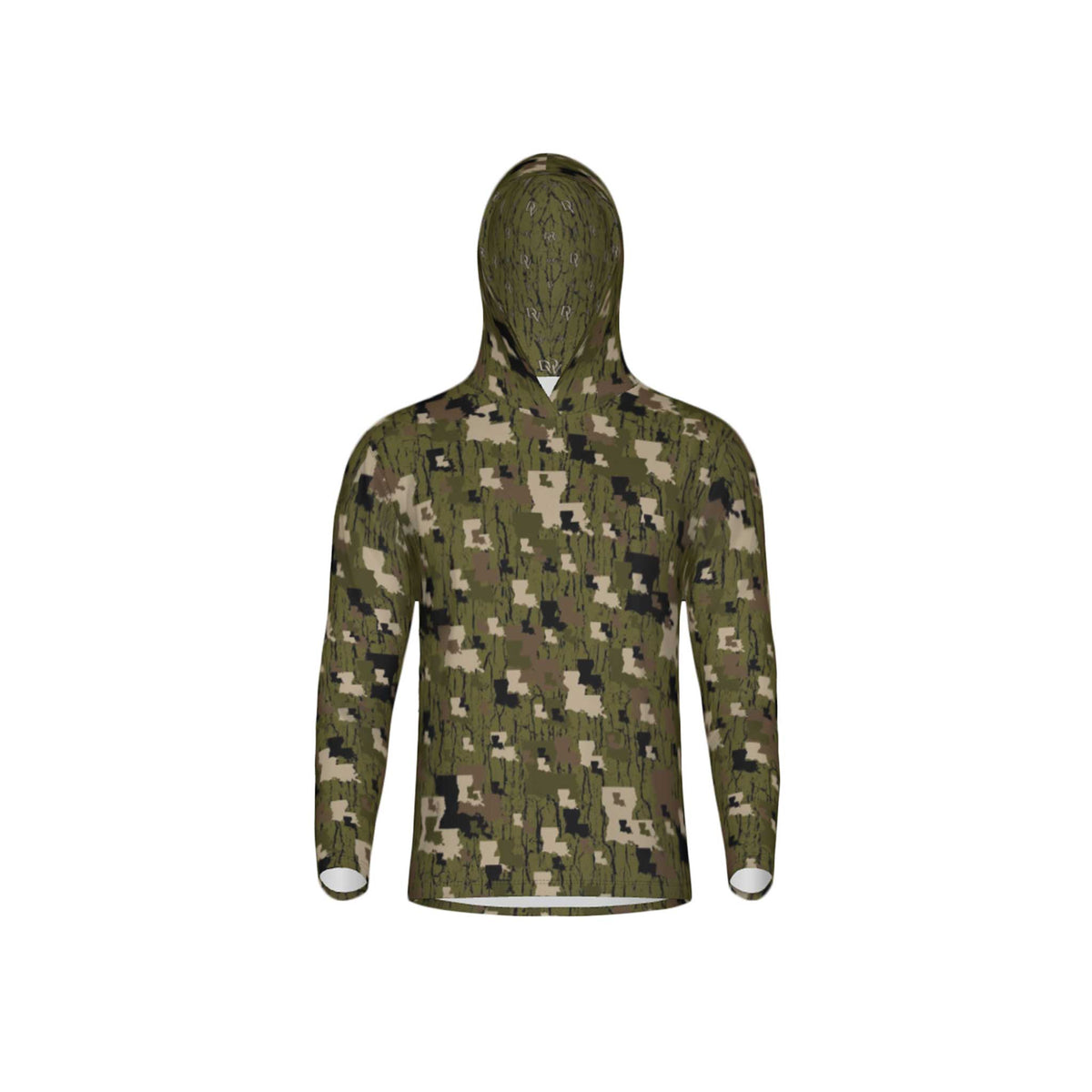 Louisiana Tree Bark Camouflage Unisex Performance UPF+50 Hoodie