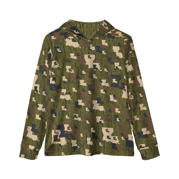 Louisiana Tree Bark Camouflage Unisex Performance UPF+50 Hoodie