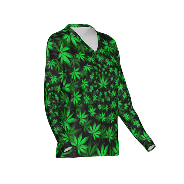Women Twisted OG Kush & Lime Haze Performance UPF+50 V-Neck Long Sleeve Shirt