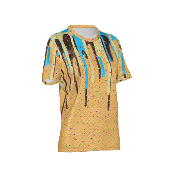 Women Blue Vanilla Cocoa Craze Performance UPF+50 Crew Neck Short Sleeve Shirt