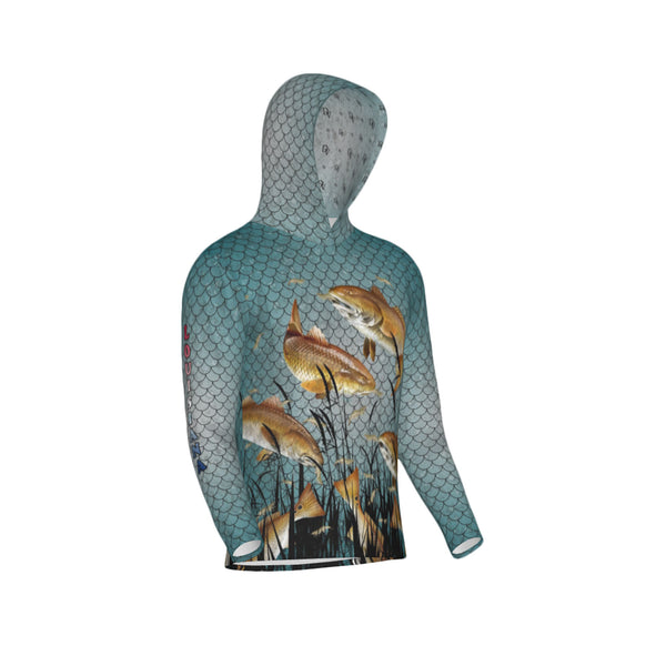 Louisiana Bull Redfish Feeding Frenzy Unisex Performance UPF+50 Hoodie